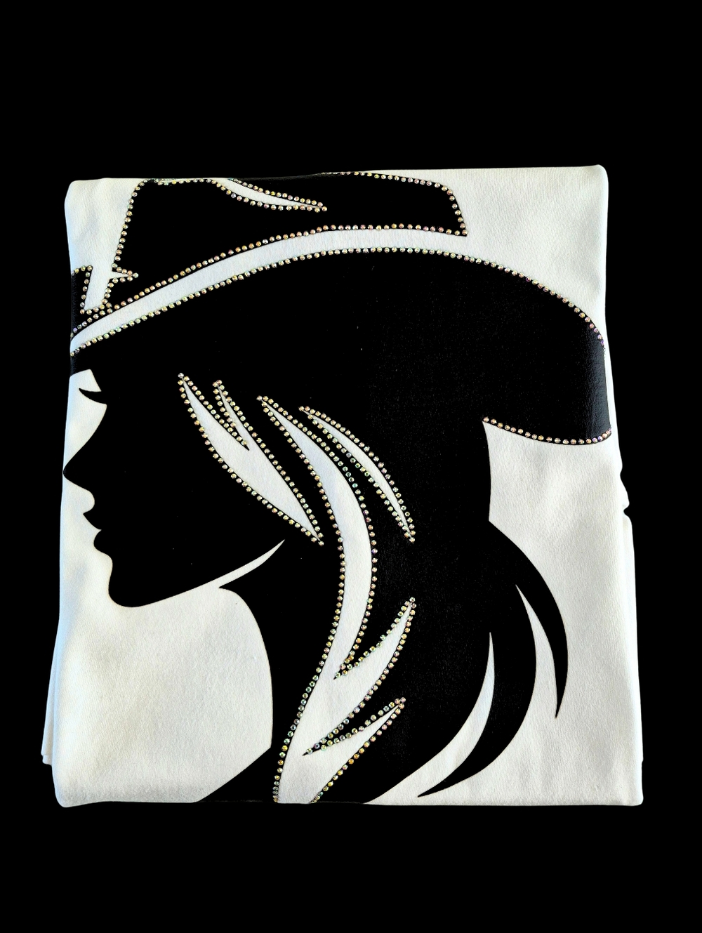 Boutique Hand-Rhinestoned Cowgirl Graphic Tee - Premium Crystals - Picture 4 of 4